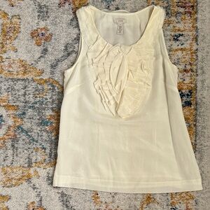 J. Crew Cream Ruffle Tank Top
